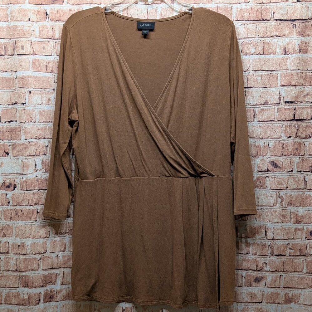 🧨🧨J. Jill Wearever Collection Blouse Crossover Wrap Size Medium - Picture 2 of 14